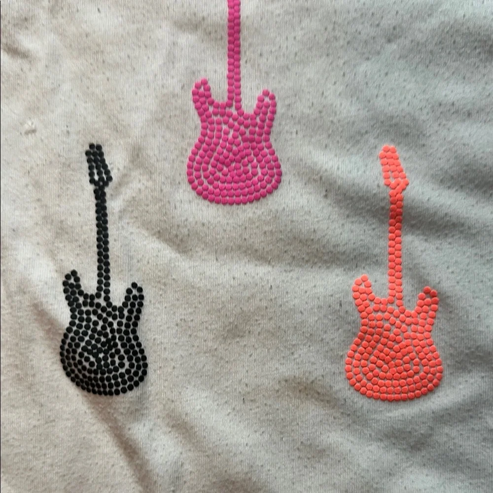 DKNY Short Sleeve Tee with Guitar Print Girls Size Large